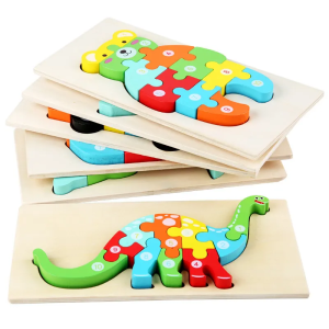 Children's Cartoon Number Animal Puzzle – Wooden 3D Learning Board