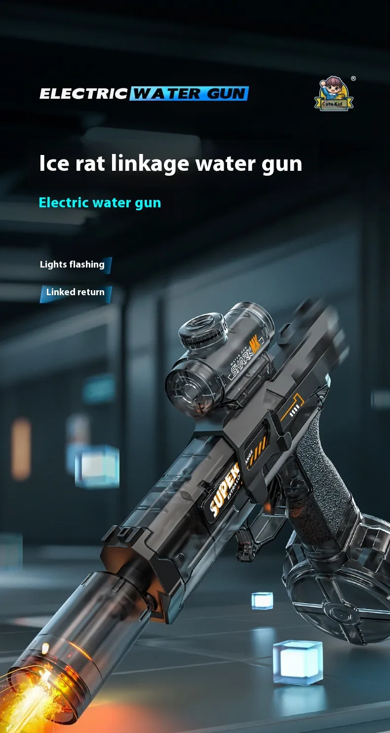 LED Lights Electric Water Gun – Automatic Powerful Summer Spray Toy - Image 4