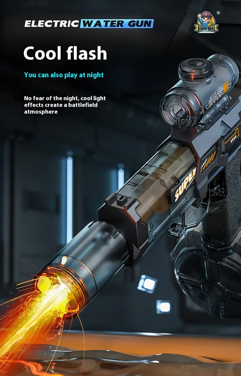 LED Lights Electric Water Gun – Automatic Powerful Summer Spray Toy - Image 7