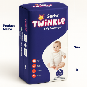 Savlon Twinkle Pant System Baby Diaper (Size M) (6-12 kg) (40 Pcs)