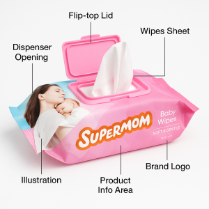 Supermom Premium Mild Baby Wipes (120pcs Pack)