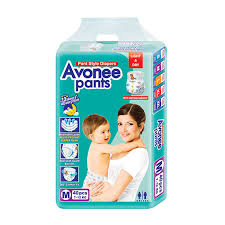 Avonee Pants System Baby Diaper (M Size) (7-12Kg) (56 Pcs)