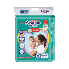Avonee Pants System Baby Diaper (S Size) (4-8Kg) (60 Pcs)