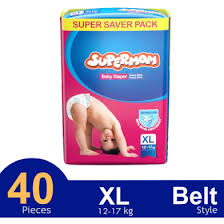 Supermom Belt System Baby Diaper (XL Size) (12-17kg) (40 Pcs)