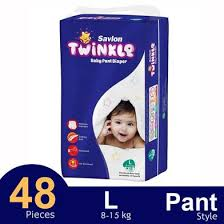Savlon Twinkle Pant System Baby Diaper (8-15 kg) (48 Pcs)