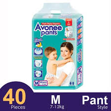 Avonee Pants System Baby Diaper (M Size) (7-12 kg) (40 Pcs)