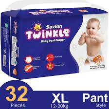 Savlon Twinkle Pant System Baby Diaper (12-20 kg) (22 Pcs)